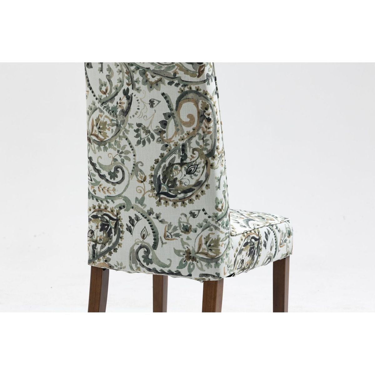 Cover Removable Interchangeable and Washable Taupe Cashew Fabric Upholstered Parsons Chair with Solid Wood Legs 2 PCS