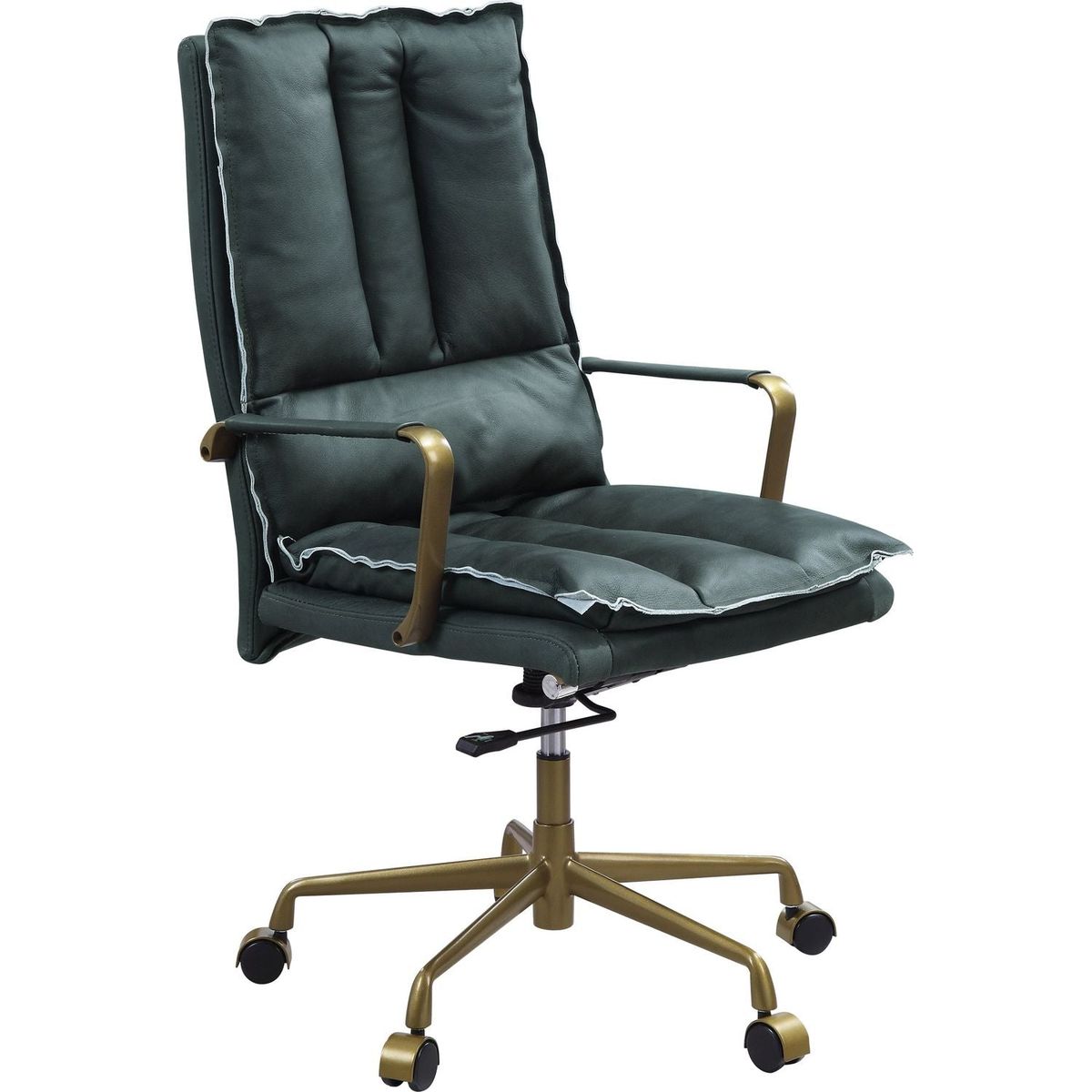 Tinzud Office Chair in Dark Green Top Grain Leather