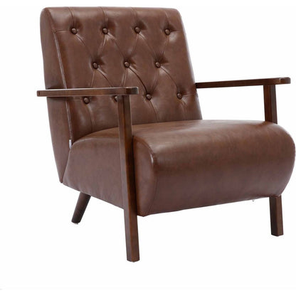 Wood Frame Armchair, Modern Accent Chair Lounge Chair for Living Room