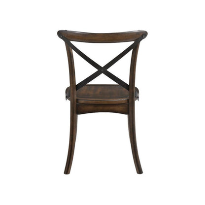 Kaelyn Side Chair (Set-2) in Dark Oak & Black