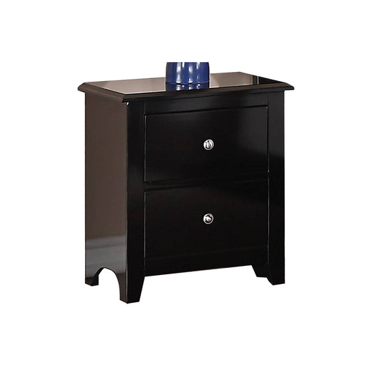 Nightstand With 2 Drawers Storage, Black