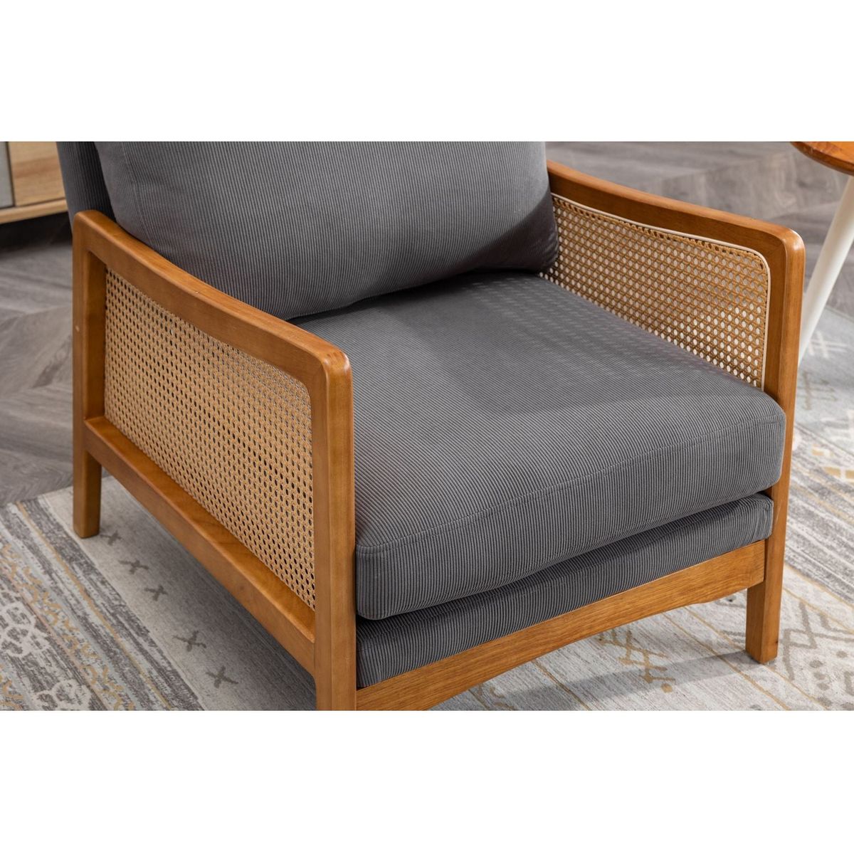 Wood Frame Armchair, Modern Accent Chair Lounge Chair for Living Room