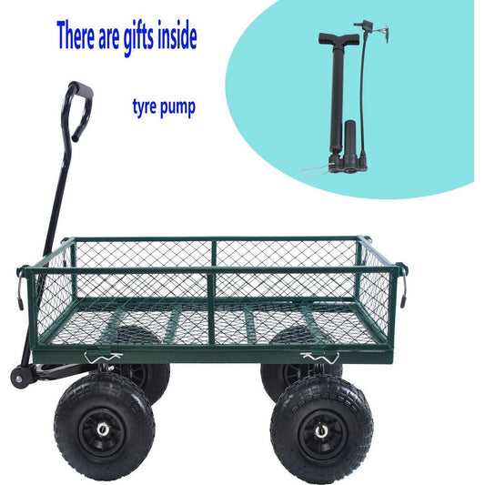 Wagon Cart Garden cart trucks make it easier to transport firewood (green) - Streamdale Furniture