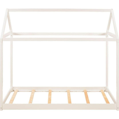 Twin Size Wooden House Bed, White (New) - Streamdale Furniture