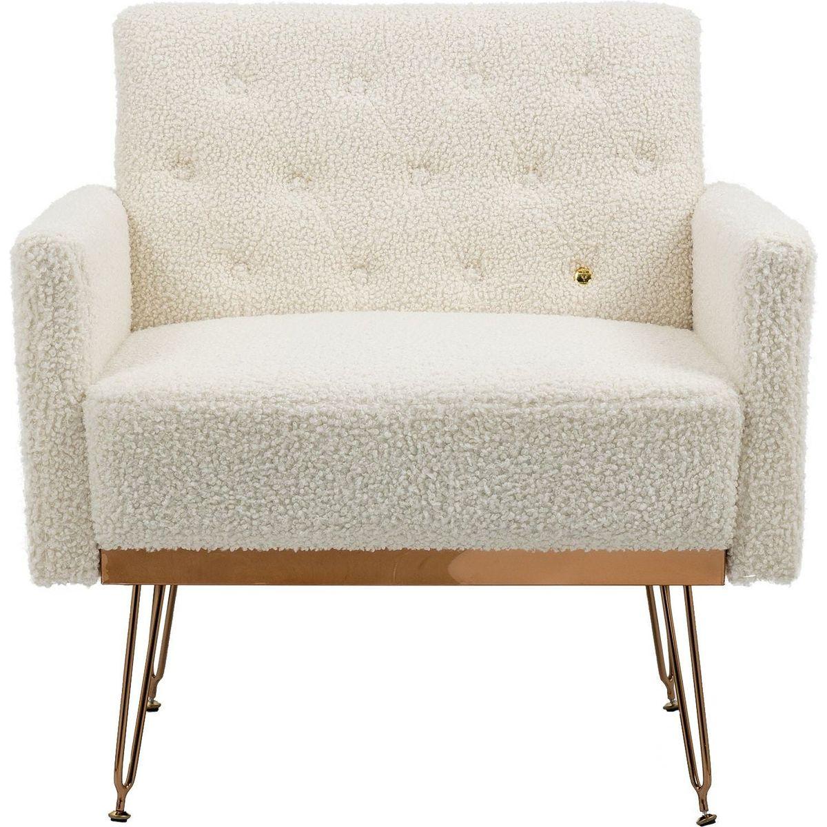 Accent Chair, leisure single sofa with Rose Golden feet