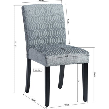 Upholstered Dining Chairs Set of 2 Modern Dining Chairs with Solid Wood Legs, Grey