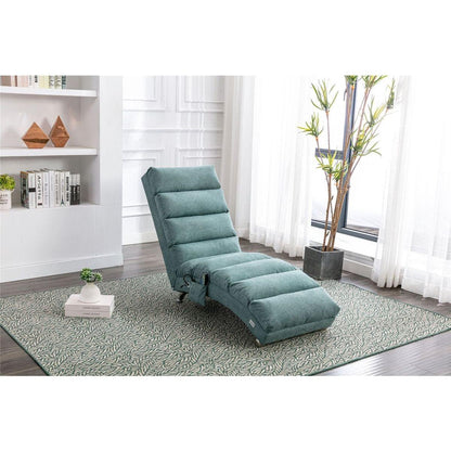 Linen Chaise Lounge Indoor Chair, Modern Long Lounger for Office or Living Room