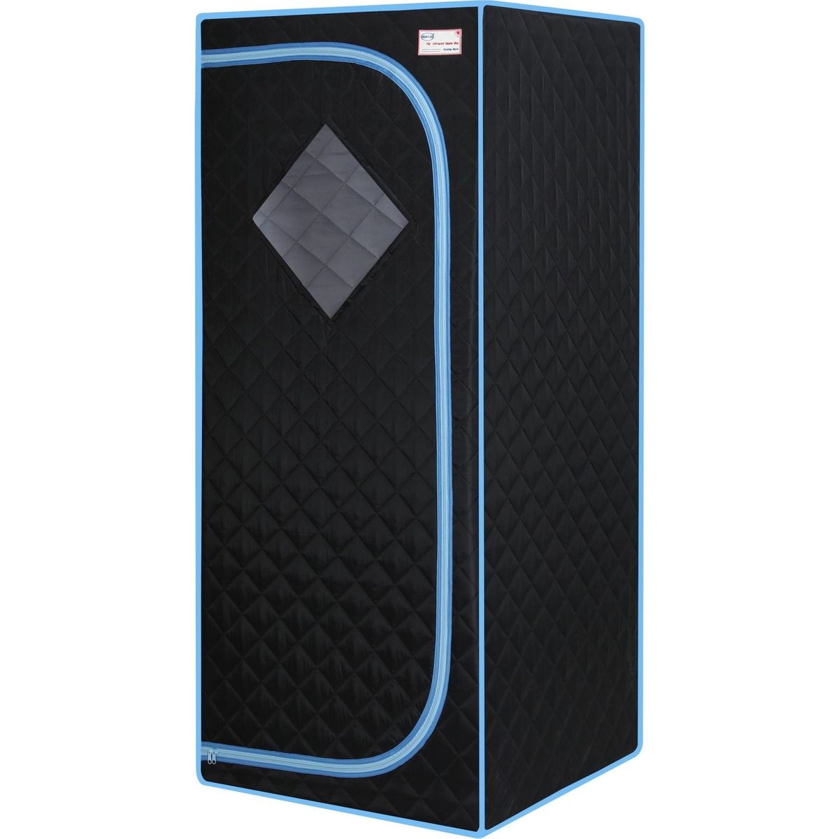 Portable Full Size Black Infrared Sauna tent Personal Home Spa, with Infrared Panels, Heating Foot Pad, Controller, Foldable Chair, Reading light.Easy to Install.Fast heating, with FCC Certification.