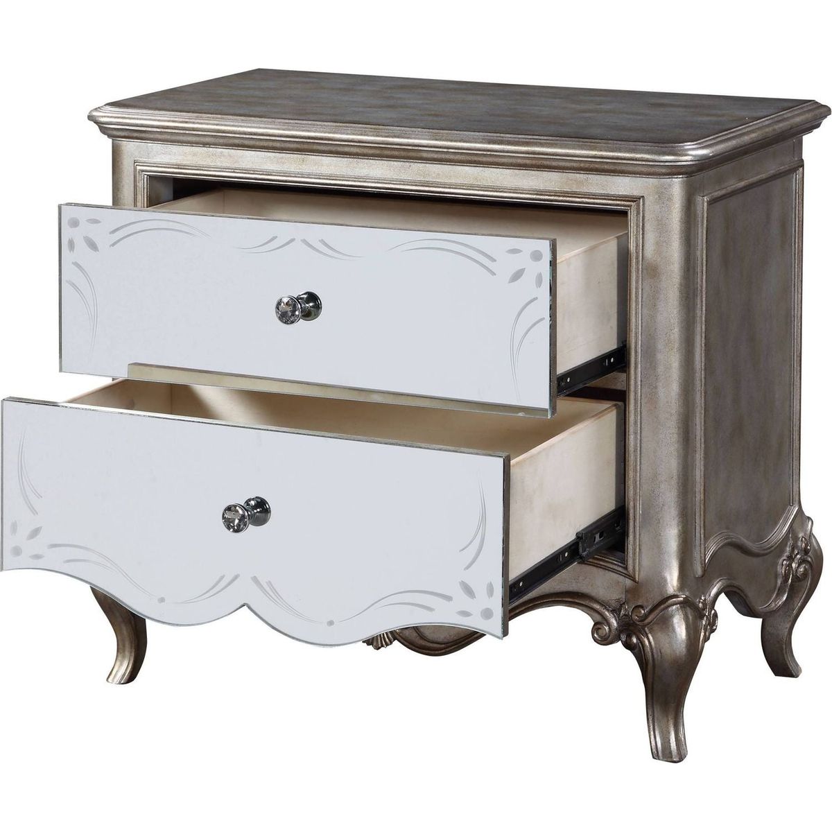 Esteban Nightstand (2 Drw) in Antique Champagne