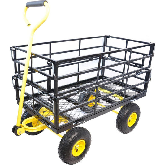 Wagon Cart Garden cart trucks make it easier to transport firewood Yellow+Black