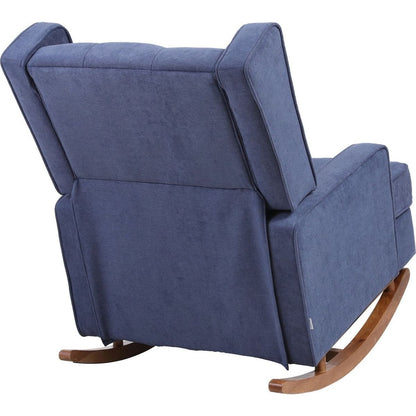 living room Comfortable rocking chair accent chair Navy fabric