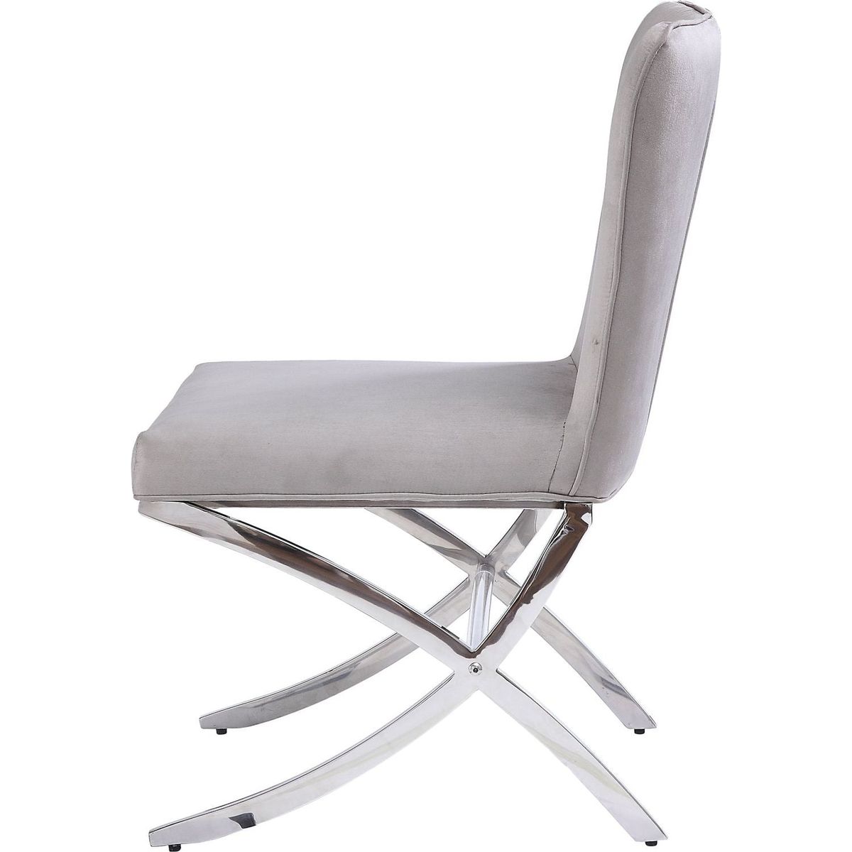 Daire Side Chair (Set-2) in Velvet & Chrome