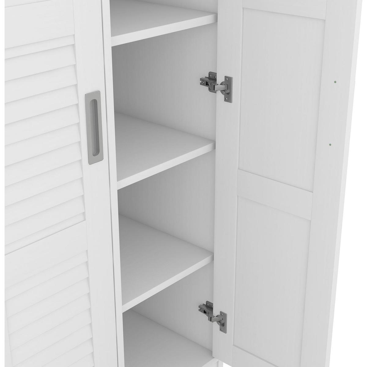 3-Door Shutter Wardrobe with shelves, White