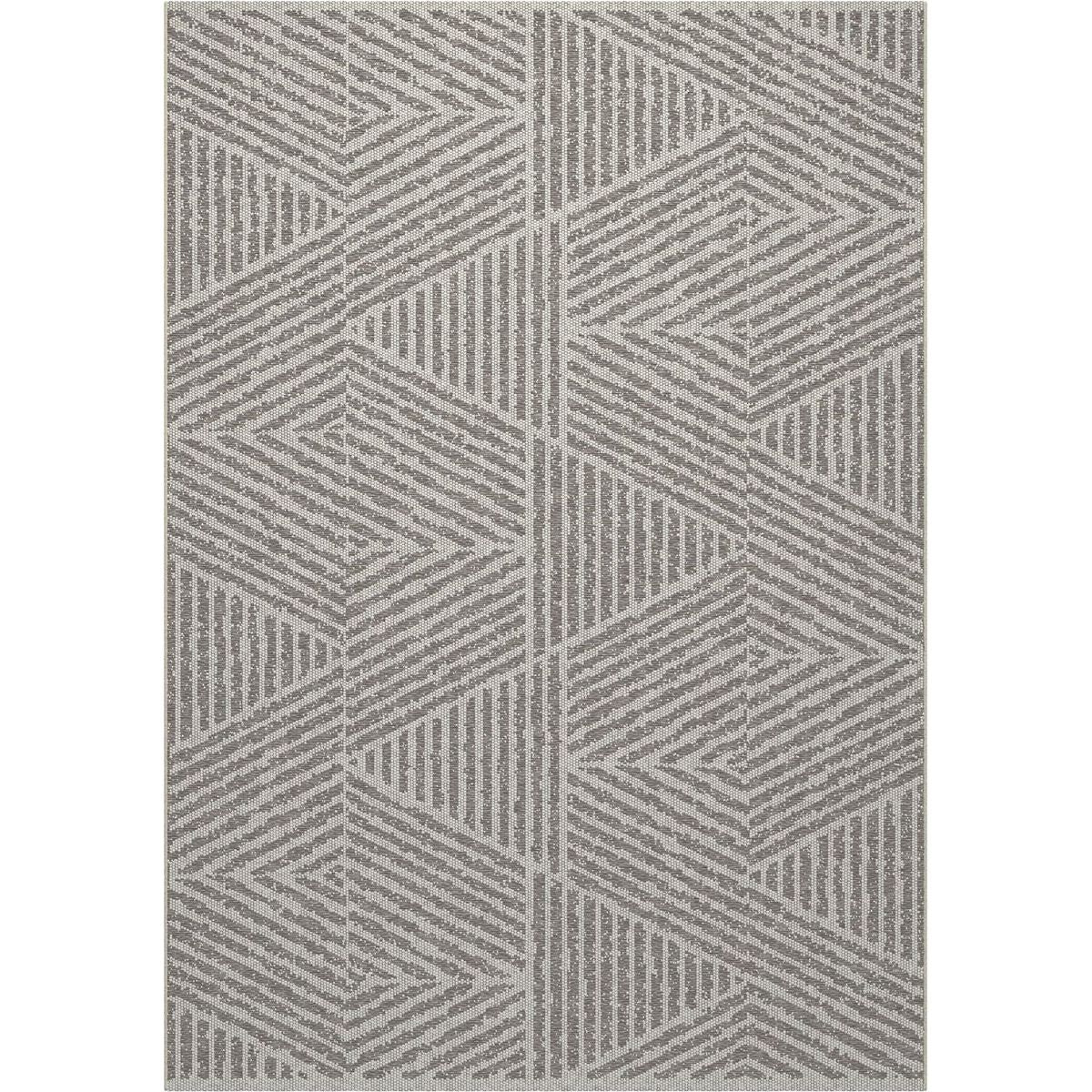 Pyramids Stone Neutral Indoor / Outdoor Polypropylene Area Rug 5x8