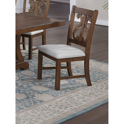 Formal Classic Crafted Design Dining Room Set of 2 Chairs Wooden Cushion Seat Distressed paint Chairs