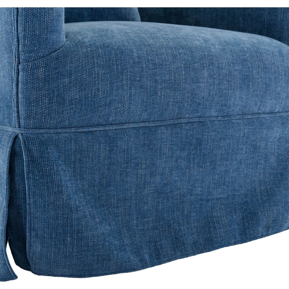 degree Swivel Accent Armchair Linen Blend Blue