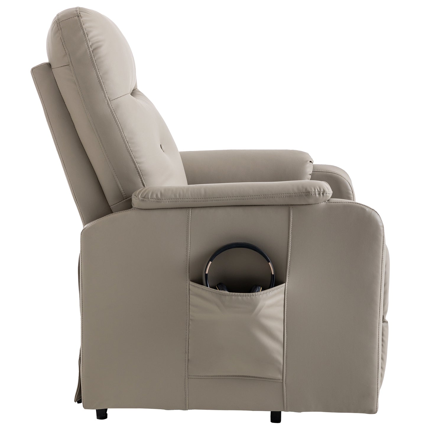 Massage Recliner Chair Electric Power Lift Chairs with Side Pocket, Adjustable Massage and Heating Function for Adults and Seniors, Olive Grey