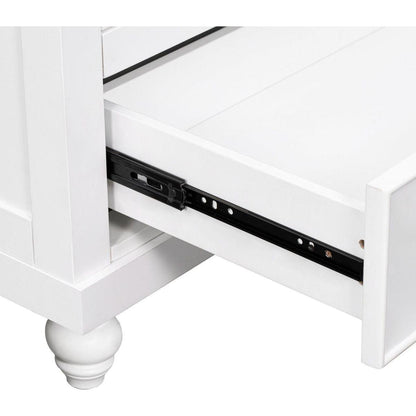 30" Bathroom Vanity without Sink, Base Only, Cabinet with Doors and Drawer, Solid Frame and MDF Board, White