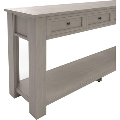 Console Table/Sofa Table with Storage Drawers and Bottom Shelf for Entryway Hallway (Gray Wash)