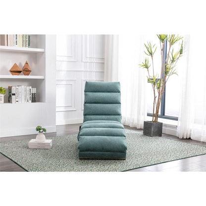 Linen Chaise Lounge Indoor Chair, Modern Long Lounger for Office or Living Room