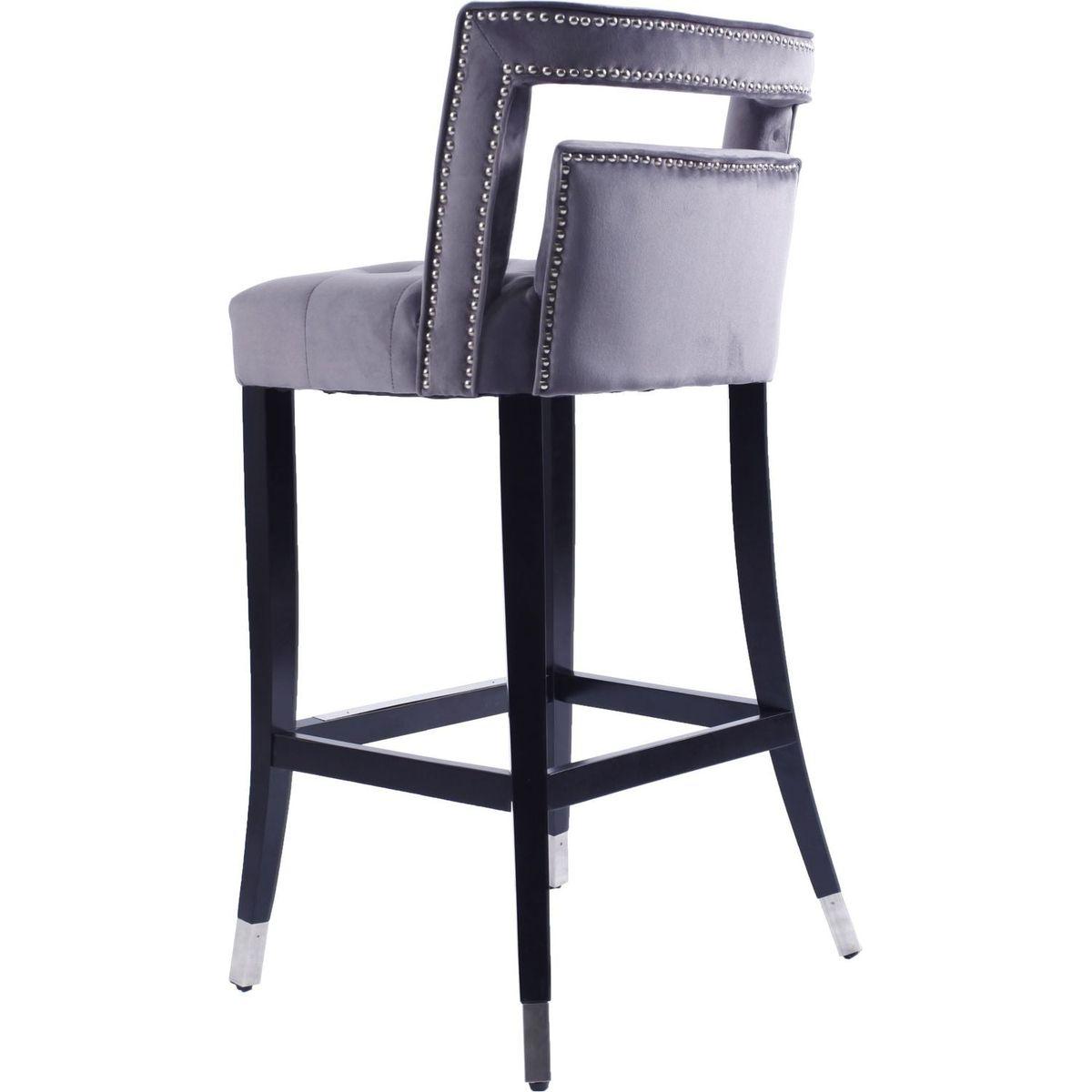 Suede Velvet Barstool with nailheads Dining Room Chair2 pcs Set - 30 inch Seater height