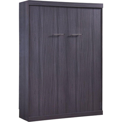 Full Size Murphy Bed with Wardrobe and Drawers, Storage Bed, can be Folded into a Cabinet, Gray