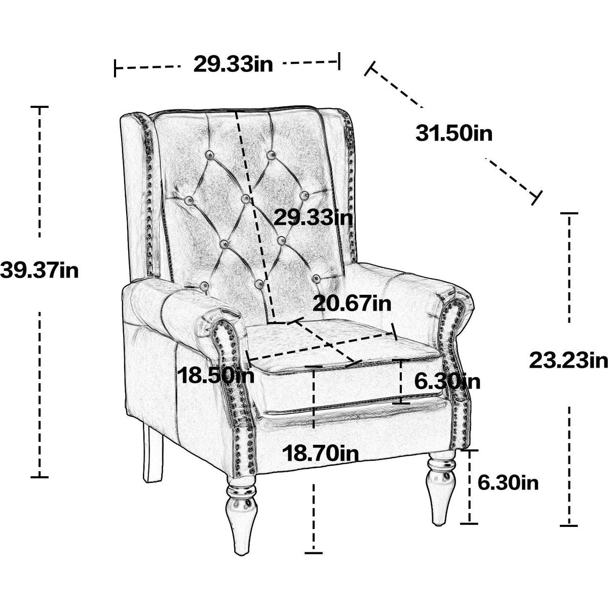 Wood Frame Armchair, Modern Accent Chair Lounge Chair for Living Room