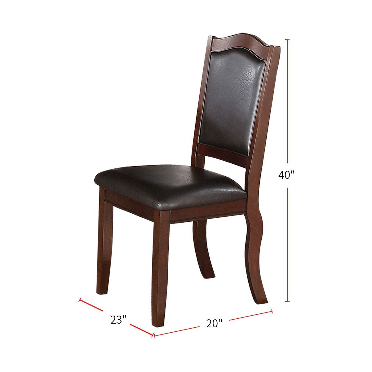 Faux Leather Upholstered Dining Chairs, Brown (Set of 2)