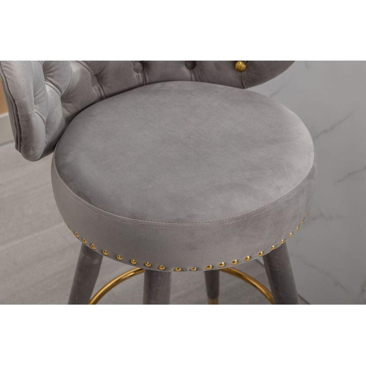 Counter Height Bar Stools Set of 2 for Kitchen Counter Solid Wood Legs with a fixed height of 360 degrees