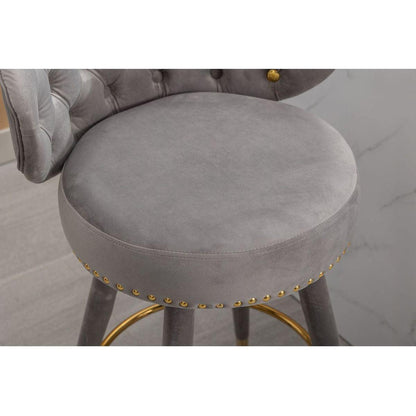 Counter Height Bar Stools Set of 2 for Kitchen Counter Solid Wood Legs with a fixed height of 360 degrees