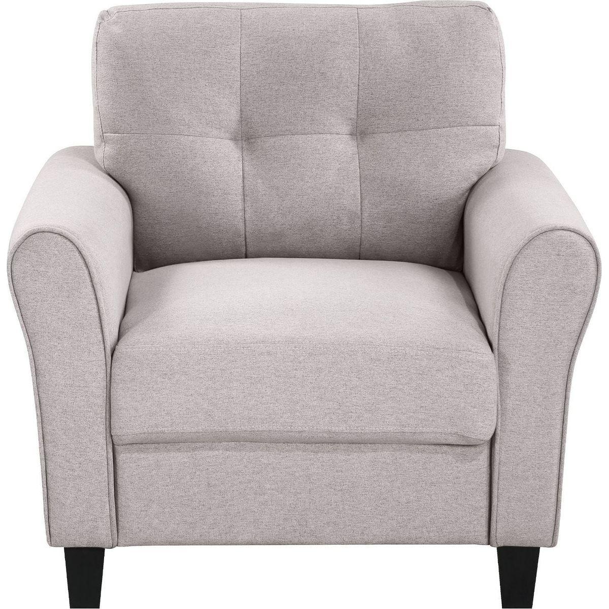 35" Modern Living Room Armchair Linen Upholstered Couch Furniture for Home or Office, Light Grey,(1-Seat,)