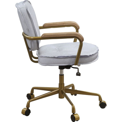 Siecross Office Chair in Vintage White Top Grain Leather