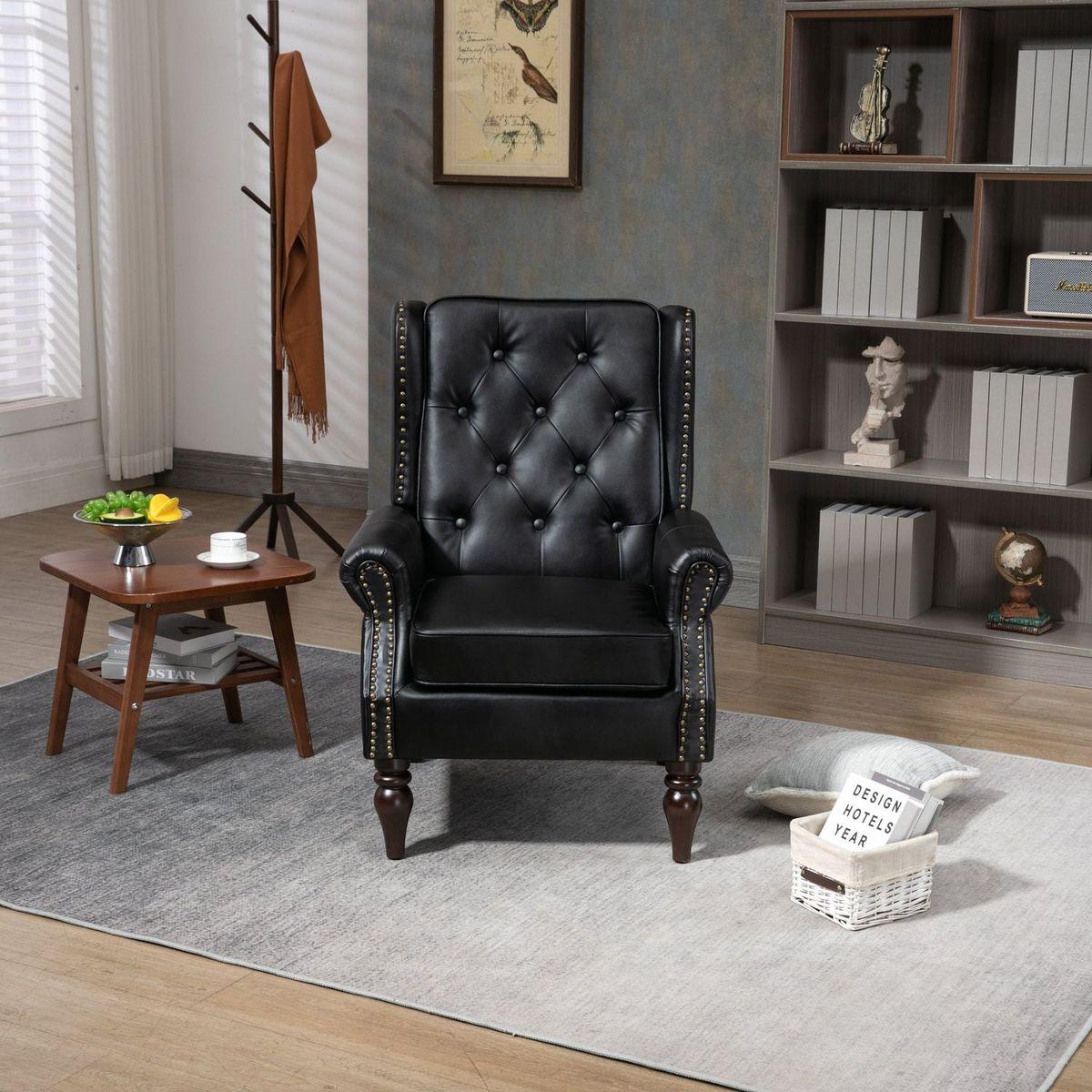 Wood Frame Armchair, Modern Accent Chair Lounge Chair for Living Room