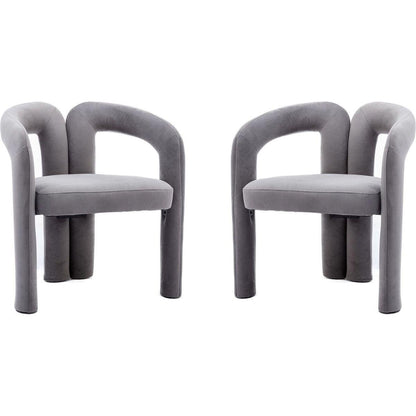 Contemporary Designed Fabric Upholstered Accent/Dining Chair /Barrel Side Chairs Kitchen Armchair for Living Room set of 2