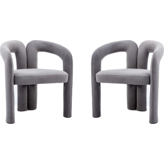 Contemporary Designed Fabric Upholstered Accent/Dining Chair /Barrel Side Chairs Kitchen Armchair for Living Room set of 2