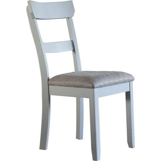 House Marchese Side Chair, Two Tone Gray Fabric & Pearl Gray Finish