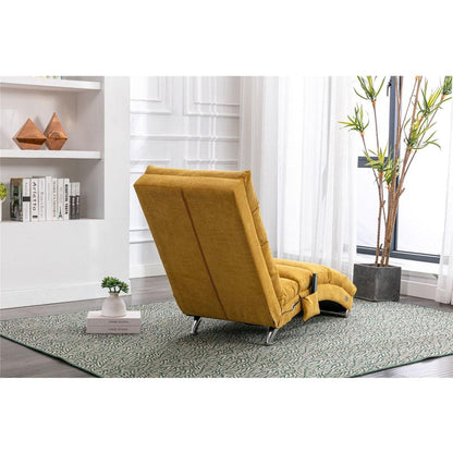 Linen Chaise Lounge Indoor Chair, Modern Long Lounger for Office or Living Room