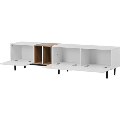 Modern TV Stand for 80" TV with 3 Doors, Media Console Table, Entertainment Center with Large Storage Cabinet for Living Room, Bedroom