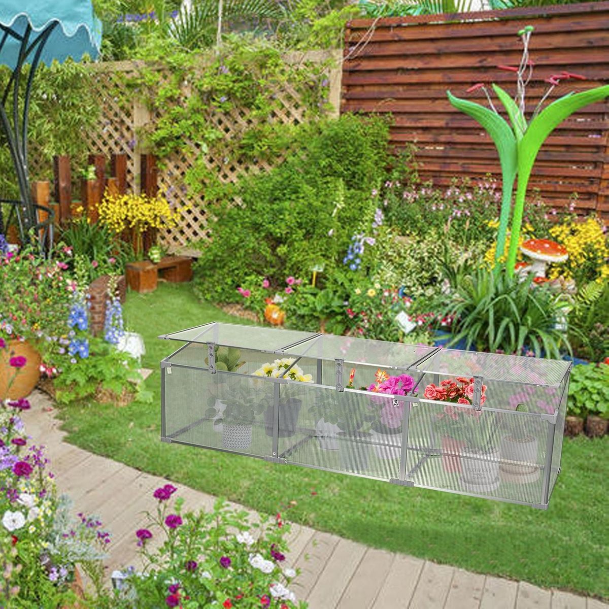 Polycarbonate Greenhouse for Outdoors in Winter - Streamdale Furniture
