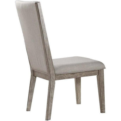 Rocky Side Chair (Set-2) in Fabric & Gray Oak