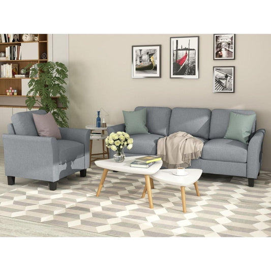 Living Room Furniture chair and 3-seat Sofa (Gray)