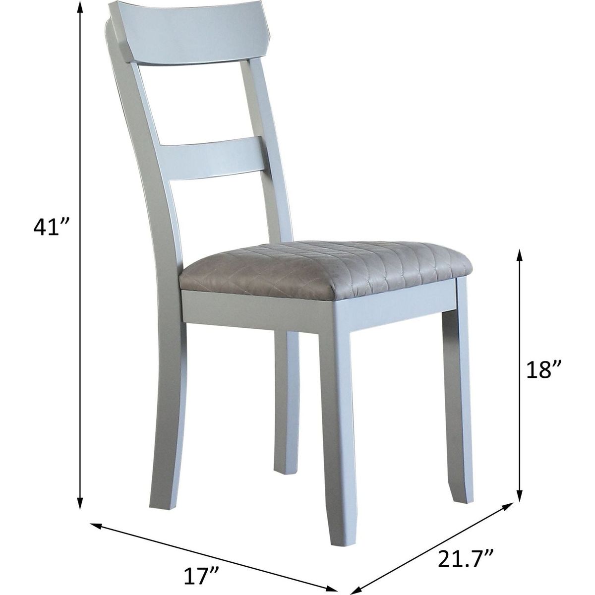 House Marchese Side Chair, Two Tone Gray Fabric & Pearl Gray Finish