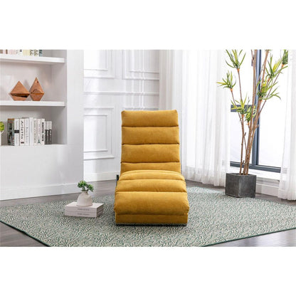 Linen Chaise Lounge Indoor Chair, Modern Long Lounger for Office or Living Room