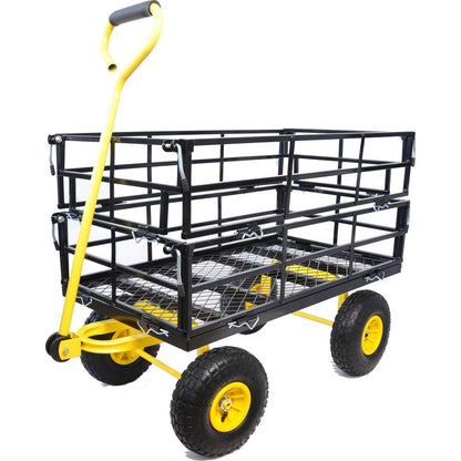 Wagon Cart Garden cart trucks make it easier to transport firewood Yellow+Black