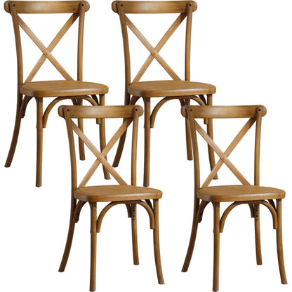 4-Pack Resin X-Back Chair, Natural