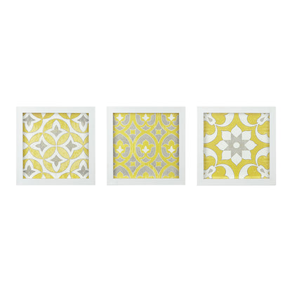 Tuscan Tiles Distressed Yellow Medallion 3-piece Wall Decor Set