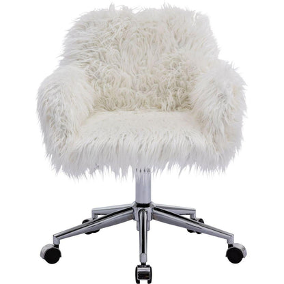 Modern Faux fur home office chair, fluffy chair for girls, makeup vanity Chair