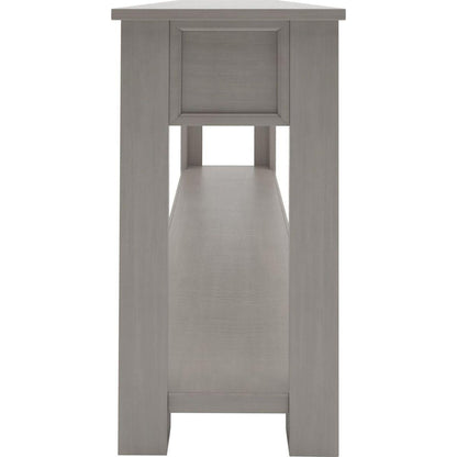 Console Table/Sofa Table with Storage Drawers and Bottom Shelf for Entryway Hallway (Gray Wash)