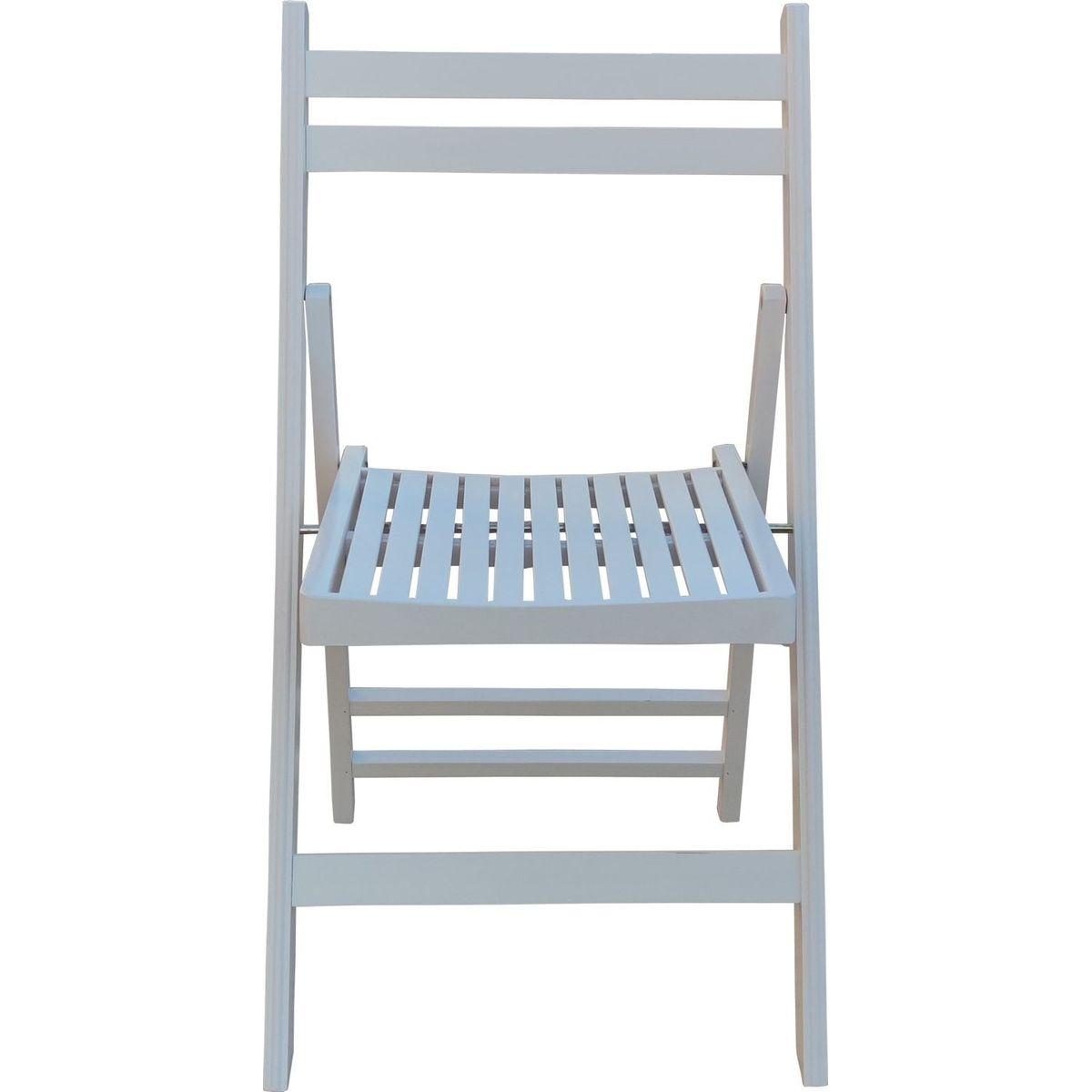 Furniture Slatted Wood Folding Special Event Chair - White, Set of 4, FOLDING CHAIR, FOLDABLE STYLE - Streamdale Furniture
