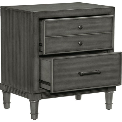 Transitional Style Gray Finish 1pc Nightstand of Drawers Versatile Look Bedroom Furniture